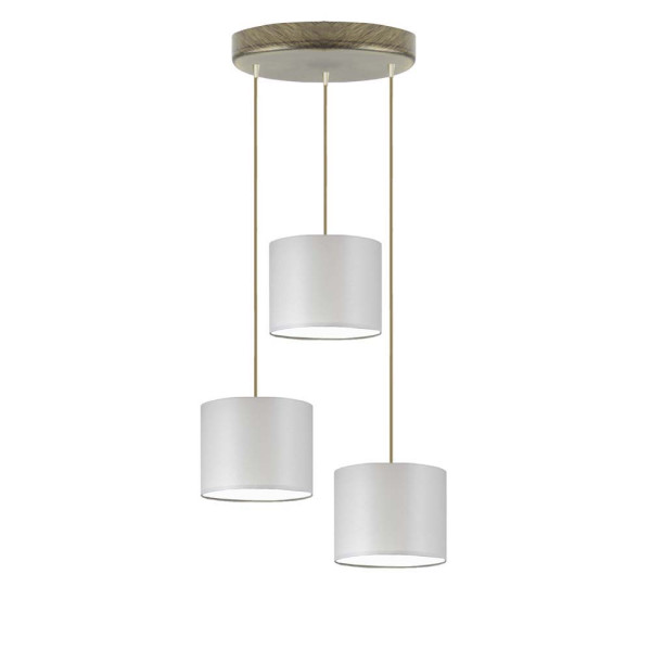 Lampa wisząca 3 klosze PUEBLO Stare złoto/ Jasny Szary 949422