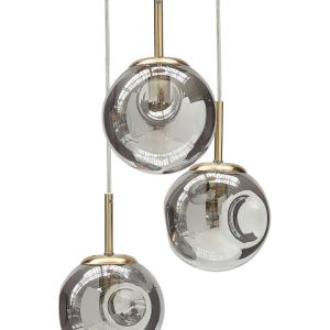 Lampa wisząca 3-punktowa przeźroczyste klosze szklane 188206 Lampa wisząca 3-punktowa przeźroczyste klosze szklane 188206