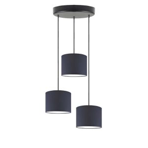 Lampa wisząca 3 punkty PUEBLO Czarny/ Granatowy 961088 Lampa wisząca 3 punkty PUEBLO Czarny/ Granatowy 961088