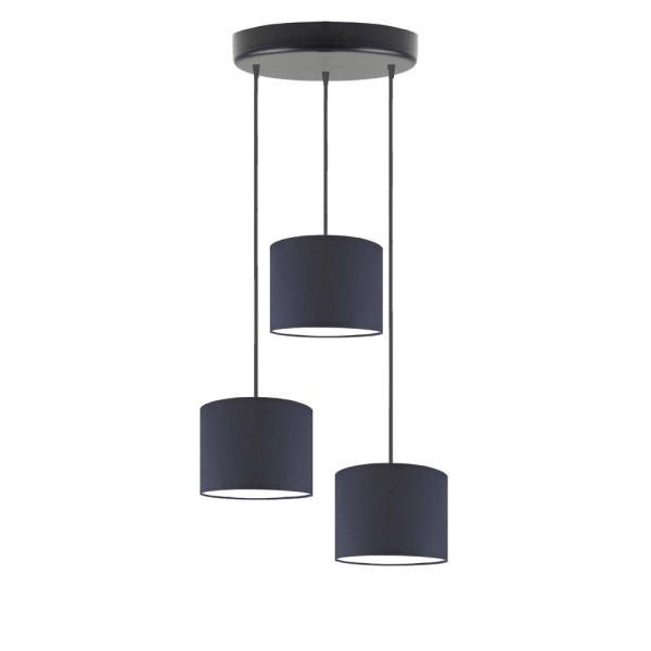 Lampa wisząca 3 punkty PUEBLO Czarny/ Granatowy 961088