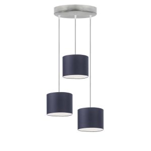Lampa wisząca 3 punkty PUEBLO Srebrny/ Granatowy 961099 Lampa wisząca 3 punkty PUEBLO Srebrny/ Granatowy 961099