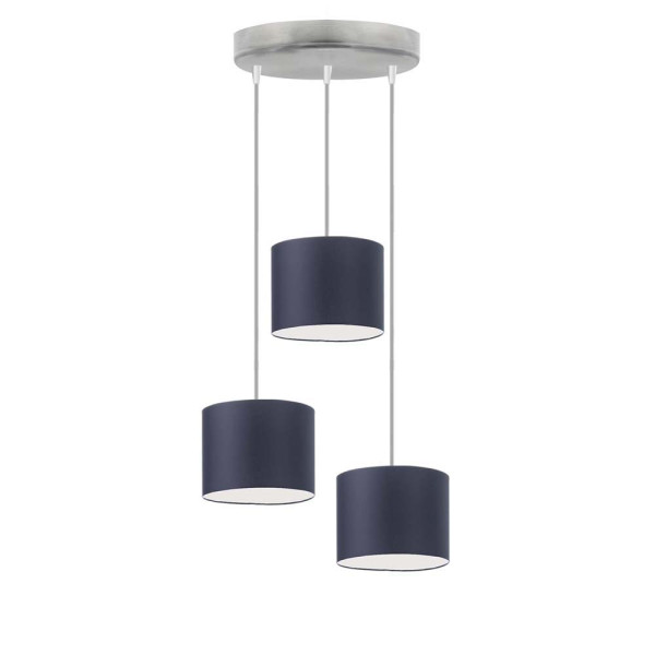 Lampa wisząca 3 punkty PUEBLO Srebrny/ Granatowy 961099