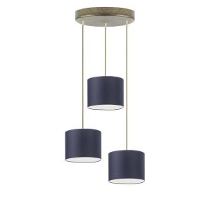 Lampa wisząca 3 punkty PUEBLO Stare złoto/ Granatowy 949443 Lampa wisząca 3 punkty PUEBLO Stare złoto/ Granatowy 949443