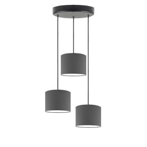 Lampa wisząca 3xE27 PUEBLO Czarny/ Szary Stalowy 961073 Lampa wisząca 3xE27 PUEBLO Czarny/ Szary Stalowy 961073