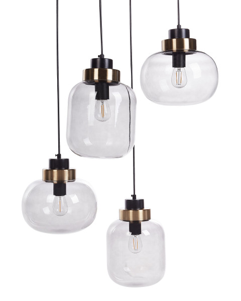 Lampa wisząca 4-punktowa przezroczysta szara 339731
