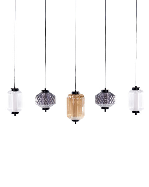 Lampa wisząca 5-punktowa szklane klosze 431214