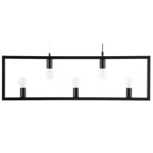 Lampa wisząca 5 żarówek metalowa czarna 60760 Lampa wisząca 5 żarówek metalowa czarna 60760