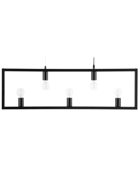Lampa wisząca 5 żarówek metalowa czarna 60760