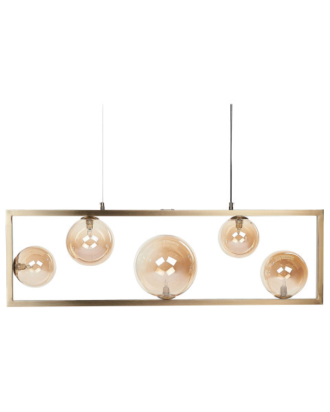 Lampa wisząca 5 żarówek metalowa mosiężna 142049