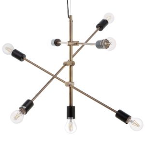 Lampa wisząca 7-punktowa metalowa mosiężna 60803 Lampa wisząca 7-punktowa metalowa mosiężna 60803