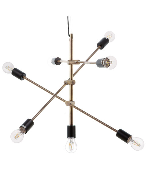 Lampa wisząca 7-punktowa metalowa mosiężna 60803