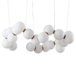 LAMPA WISZĄCA 80cm CORALLI biało-mosiężna perły 217489 LAMPA WISZĄCA 80cm CORALLI biało-mosiężna perły 217489