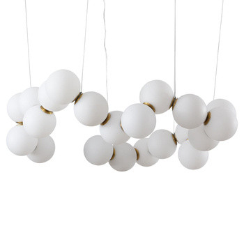 LAMPA WISZĄCA 80cm CORALLI biało-mosiężna perły 217489