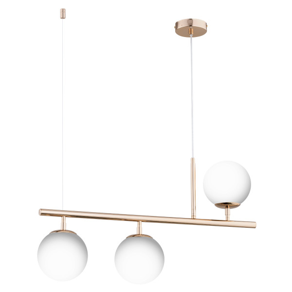 Lampa wisząca ABAKUS białe kule miedziana 3xE14x10W IP20 Alfa 1019128