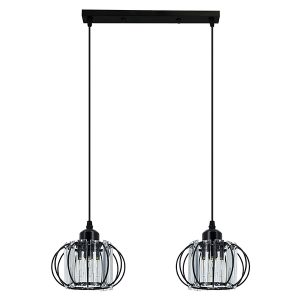 Lampa wisząca Acri 2-punktowa metalowa czarna 55346 Lampa wisząca Acri 2-punktowa metalowa czarna 55346