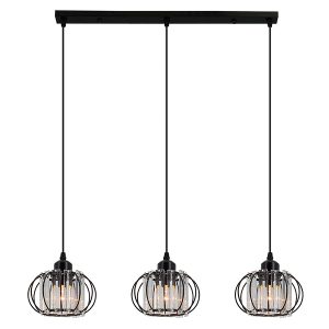 Lampa wisząca Acri 3-punktowa metalowa czarna 55347 Lampa wisząca Acri 3-punktowa metalowa czarna 55347
