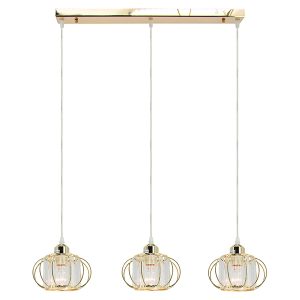 Lampa wisząca Acri 3-punktowa metalowa złota 1077857 Lampa wisząca Acri 3-punktowa metalowa złota 1077857