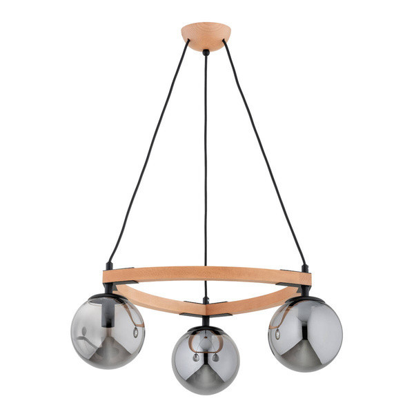 Lampa wisząca ADINA czarna i jasne drewno 3xE14x10W IP20 Alfa 1019100