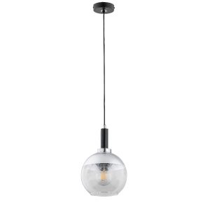 Lampa wisząca ADRIA okrągły klosz czarna 1xE27x15W wym:90x18x18cm IP20 Alfa 1025591