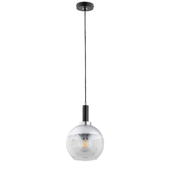 Lampa wisząca ADRIA okrągły klosz czarna 1xE27x15W wym:90x18x18cm IP20 Alfa 1025591