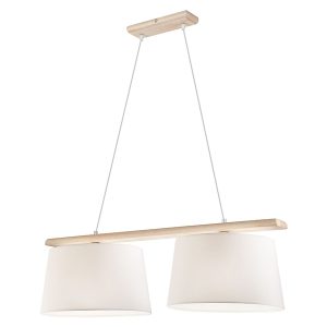 Lampa wisząca Aida 2-punktowa tkaninowa beżowo-biała 54528 Lampa wisząca Aida 2-punktowa tkaninowa beżowo-biała 54528