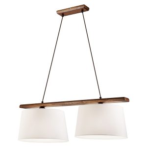 Lampa wisząca Aida 2-punktowa tkaninowa brązowo-biała 54529 Lampa wisząca Aida 2-punktowa tkaninowa brązowo-biała 54529