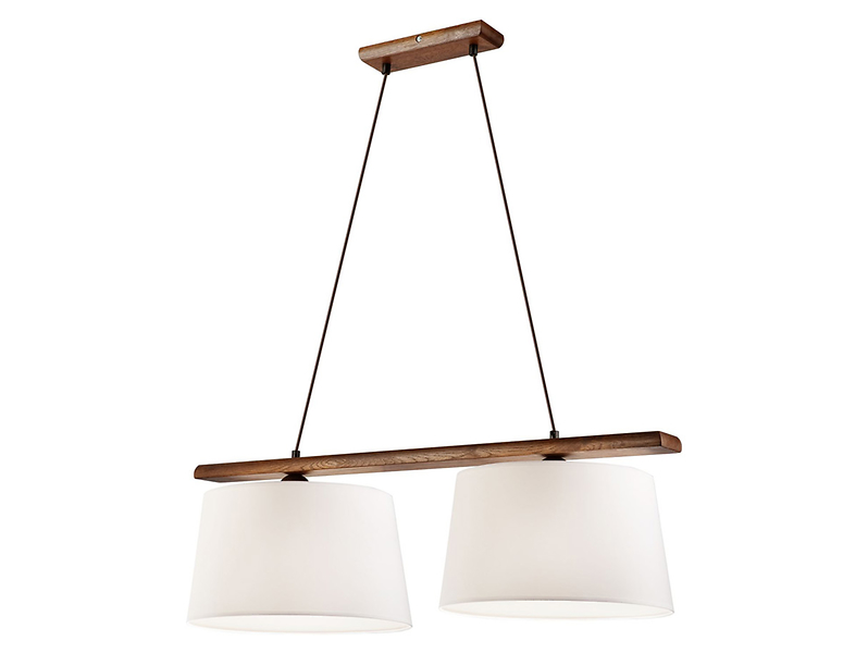 Lampa wisząca Aida 2-punktowa tkaninowa brązowo-biała 54529