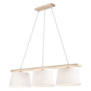Lampa wisząca Aida 3-punktowa tkaninowa beżowo-biała 54531 Lampa wisząca Aida 3-punktowa tkaninowa beżowo-biała 54531