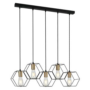 Lampa wisząca Aina 5-punktowa stalowa czarna 47953 Lampa wisząca Aina 5-punktowa stalowa czarna 47953