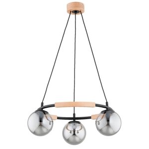 Lampa wisząca AKSJA czarna-jasne drewno-dymiona 3xE14x10W IP20 Alfa 990299 Lampa wisząca AKSJA czarna-jasne drewno-dymiona 3xE14x10W IP20 Alfa 990299