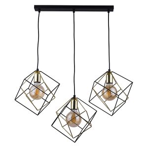 Lampa wisząca Alambre 3-punktowa metalowa czarna 32392 Lampa wisząca Alambre 3-punktowa metalowa czarna 32392