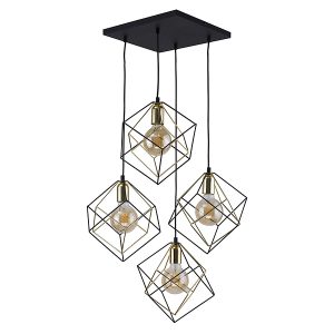Lampa wisząca Alambre 4-punktowa metalowa czarna 32102 Lampa wisząca Alambre 4-punktowa metalowa czarna 32102