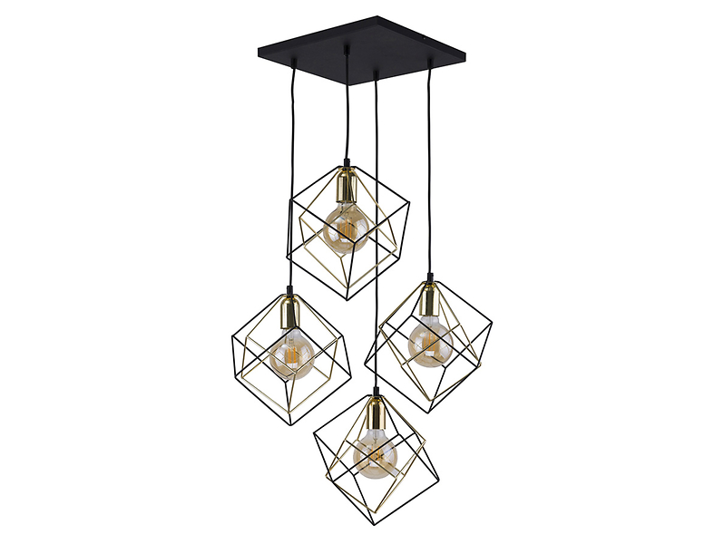 Lampa wisząca Alambre 4-punktowa metalowa czarna 32102