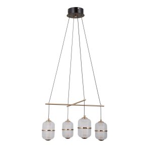 Lampa wisząca ALANI czarna matowa LED 4x24W Ciepła biel 1931lm Italux 836109 Lampa wisząca ALANI czarna matowa LED 4x24W Ciepła biel 1931lm Italux 836109