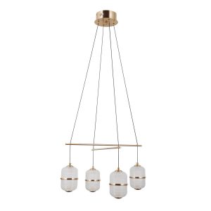 Lampa wisząca ALANI złota LED 4x24W Ciepła biel 1931lm Italux 836051 Lampa wisząca ALANI złota LED 4x24W Ciepła biel 1931lm Italux 836051