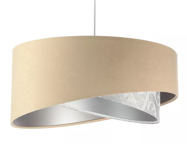 Lampa wisząca ALBIT beżowa/srebrna 391599