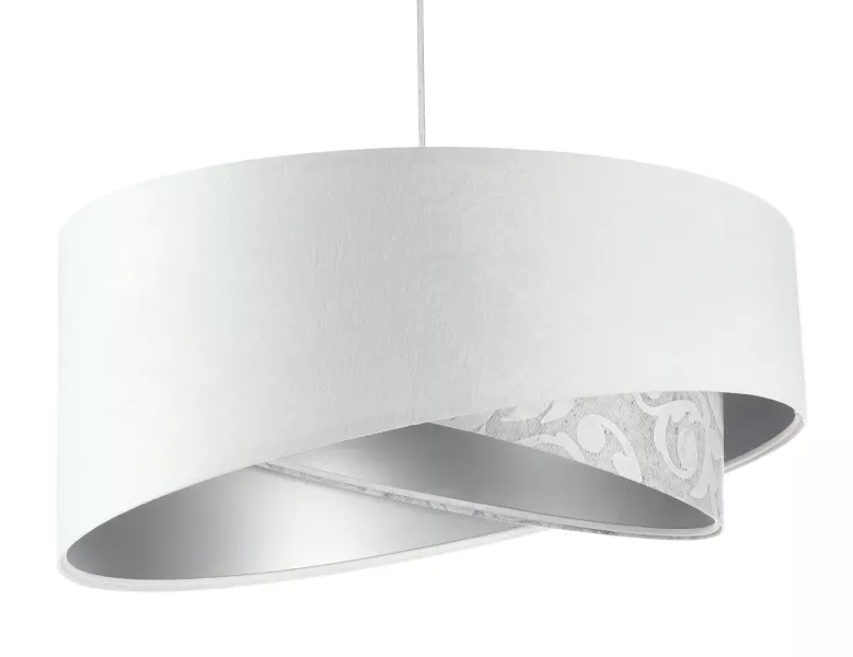 Lampa wisząca ALBIT biała/srebrna 391515