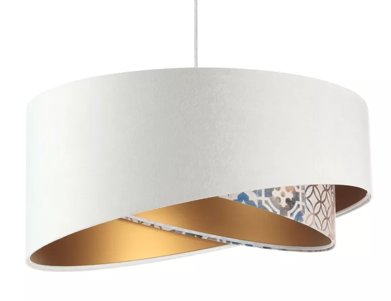 Lampa wisząca ALBIT GOLD biała/złota 432653