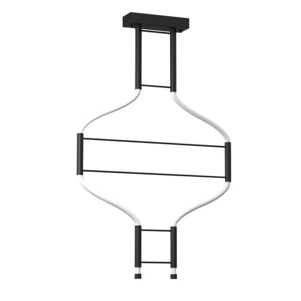 Lampa wisząca ALHA czarno-biała LED 2x42W Ciepła biel 5128lm Dohar 846182