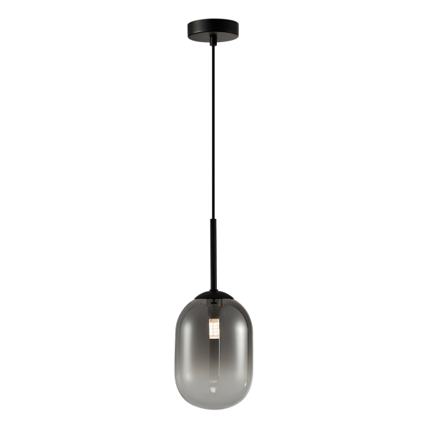 Lampa wisząca ALIAS czarny-szary szkło metal E14 133 cm 1072040