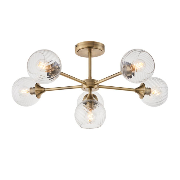 Lampa wisząca ALLEGRA antyczna mosiężna 6xE14x15W IP20 Endon 1030177