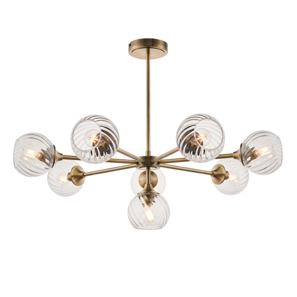 Lampa wisząca ALLEGRA antyczna mosiężna 8xE14x15W IP20 Endon 1030163