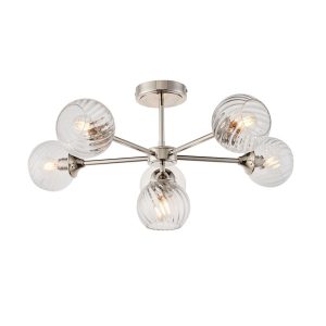 Lampa wisząca ALLEGRA niklowa 6xE14x15W wym:33x64x64cm IP20 Endon 1030196 Lampa wisząca ALLEGRA niklowa 6xE14x15W wym:33x64x64cm IP20 Endon 1030196