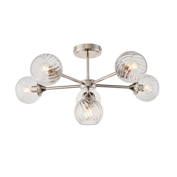 Lampa wisząca ALLEGRA niklowa 6xE14x15W wym:33x64x64cm IP20 Endon 1030196