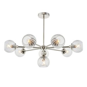 Lampa wisząca ALLEGRA niklowa 8xE14x15W wym:35,5x77x77cm IP20 Endon 1030187 Lampa wisząca ALLEGRA niklowa 8xE14x15W wym:35,5x77x77cm IP20 Endon 1030187