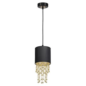 Lampa wisząca Almeria tkaninowa czarna 55986
