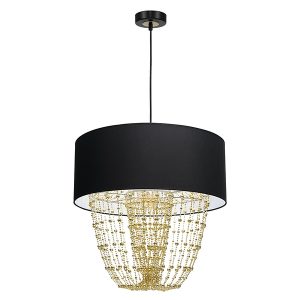 Lampa wisząca Almeria tkaninowa czarna 56017