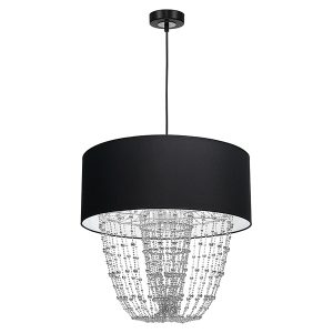 Lampa wisząca Almeria tkaninowa czarna 55978