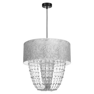 Lampa wisząca Almeria tkaninowa srebrna 55987