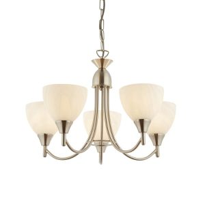 Lampa wisząca ALTON chromowana satynowa 5xE14x15W IP20 Endon 1025587